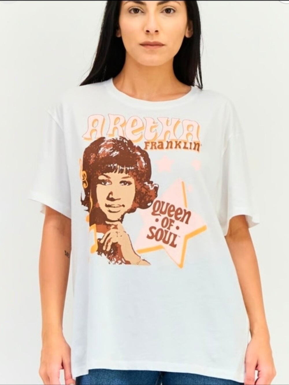 Aretha Franklin White Graphic Tee - Queen of Soul NWT
